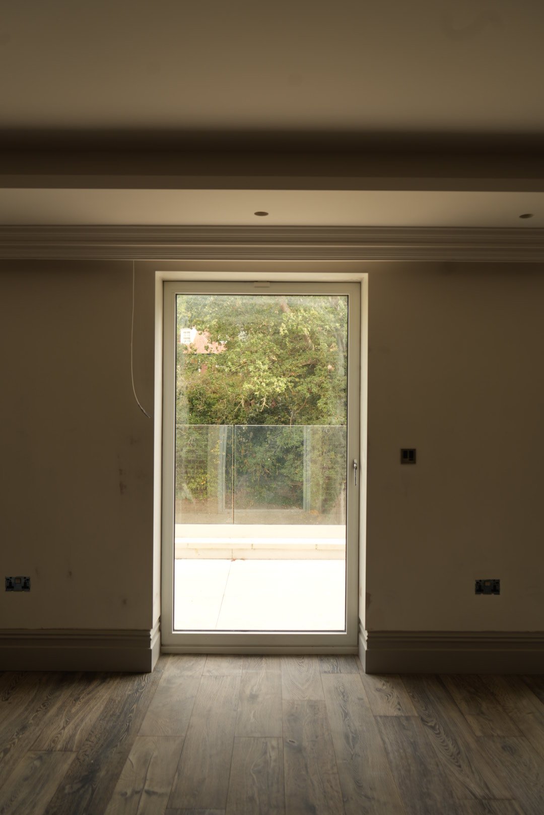 A glazed door onto the terrace