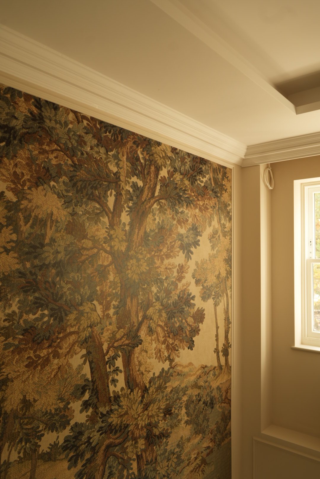 Woodland painted in umber and ochre