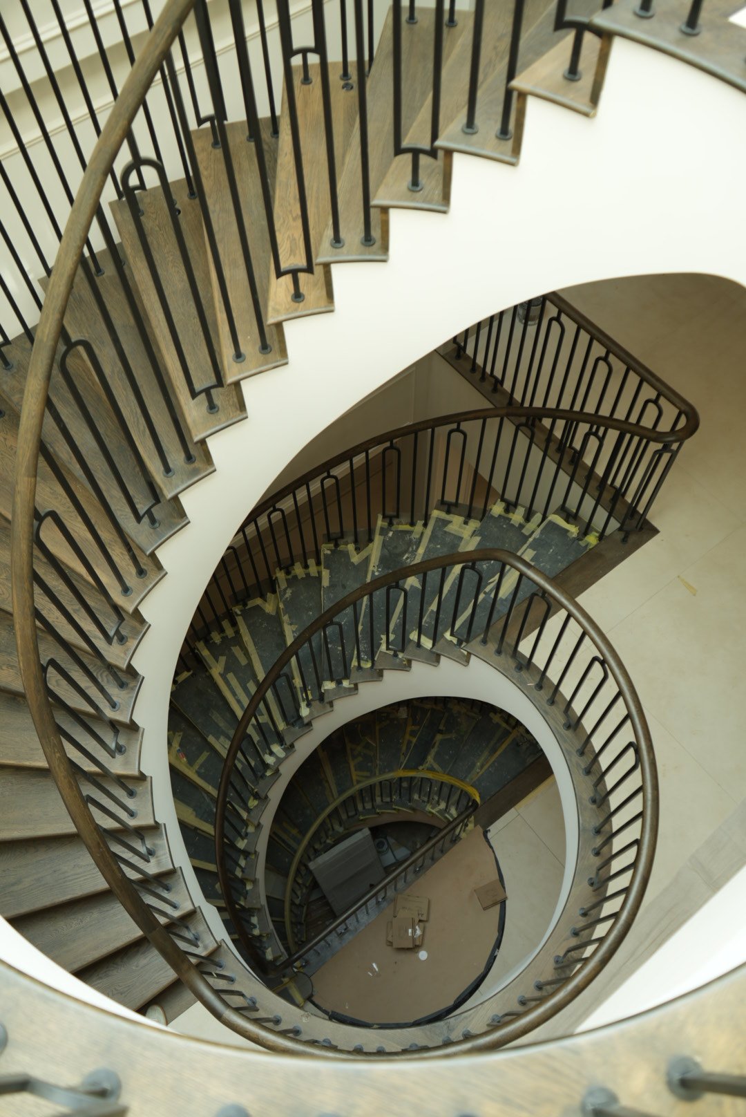 Looking down the spiral to the hall