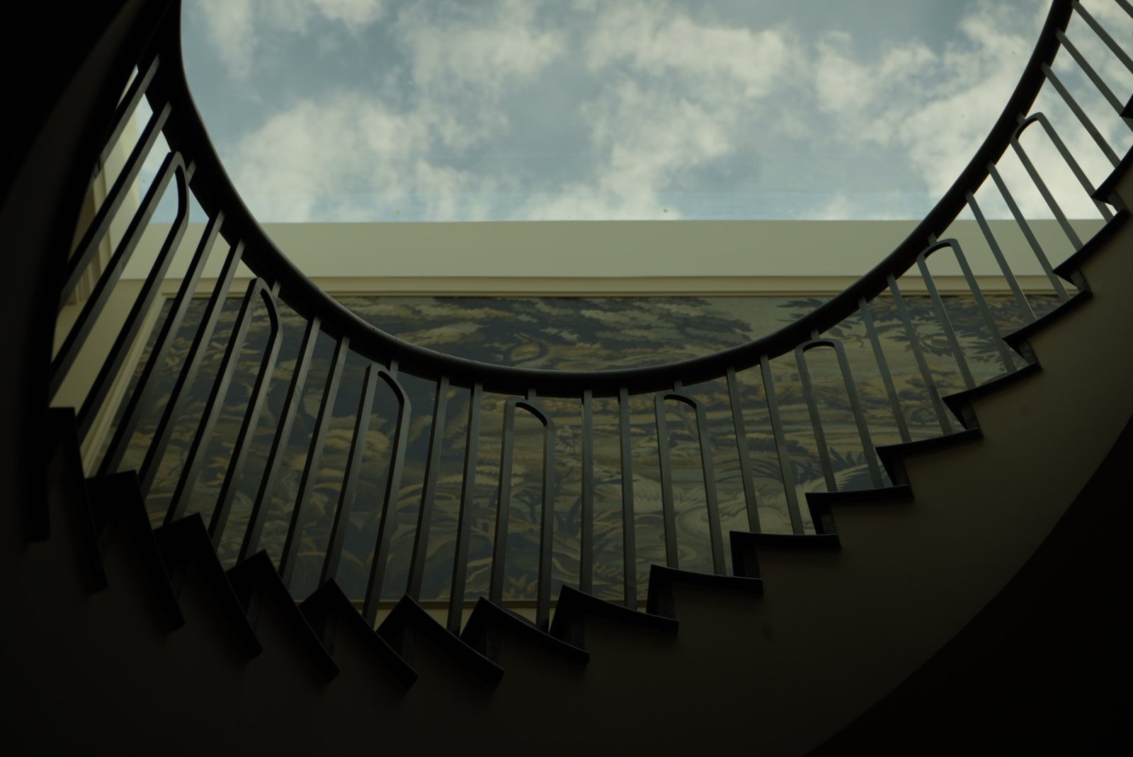 The oval roof light above the spiral stair at Bishops Avenue