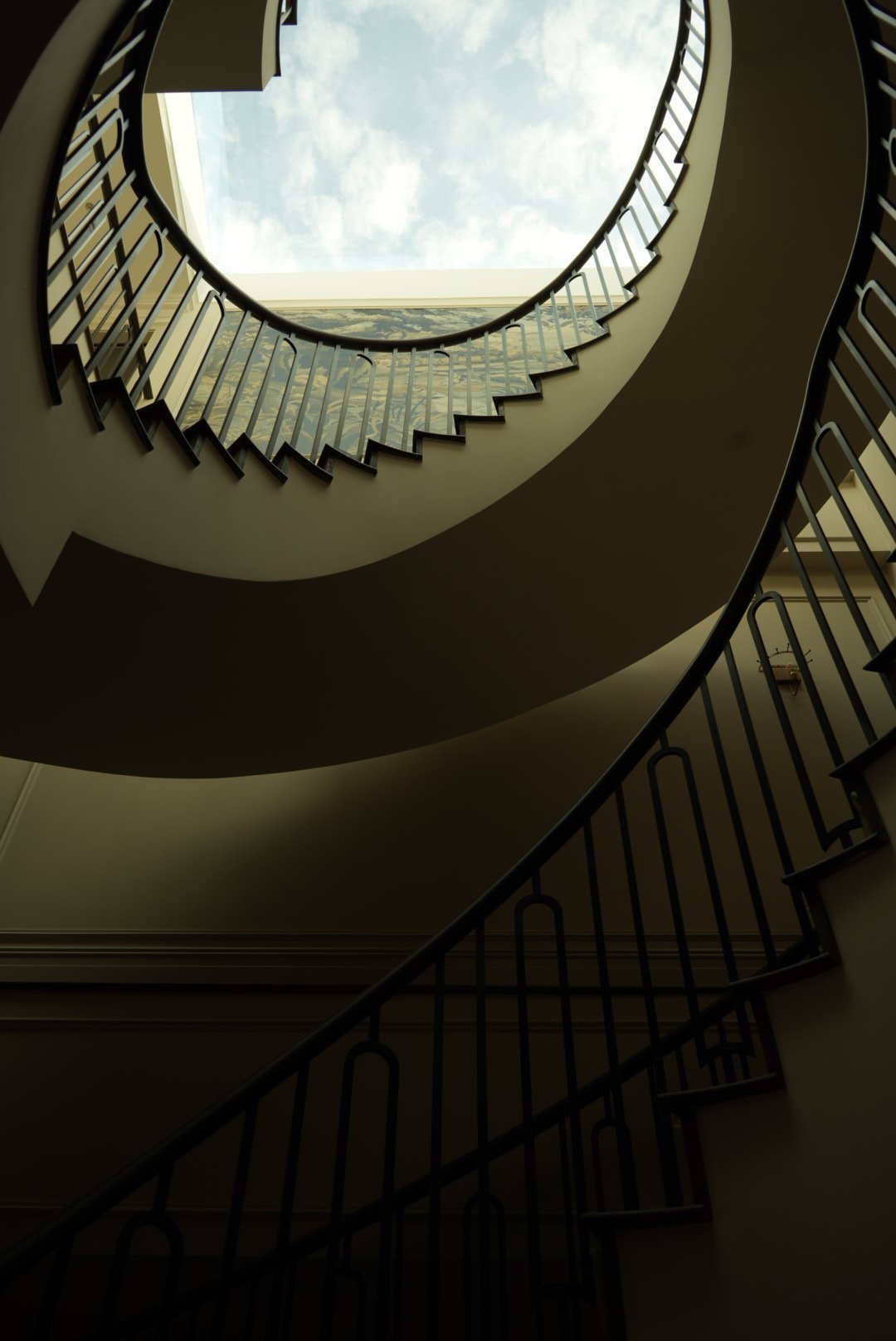 Looking up through the stair