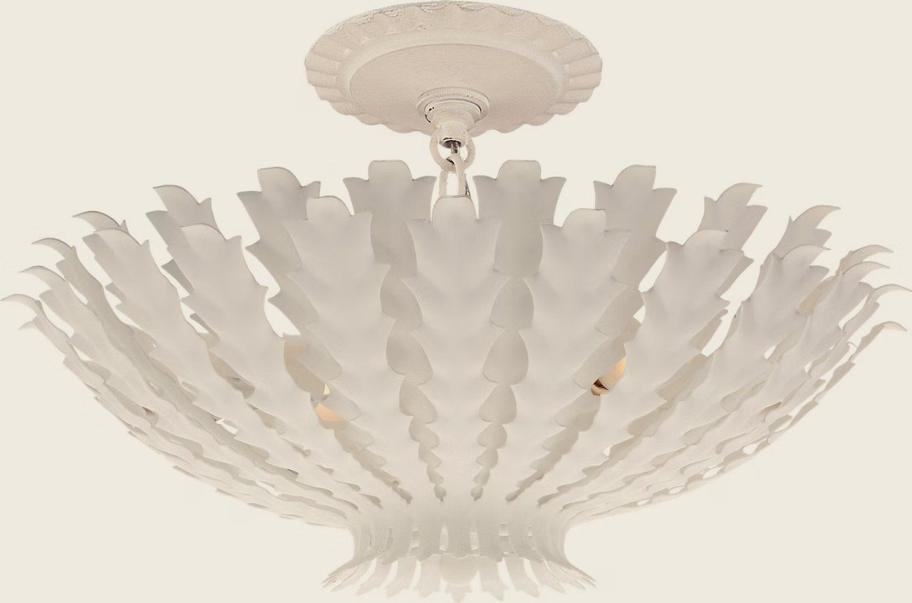 Plaster leaf ceiling light