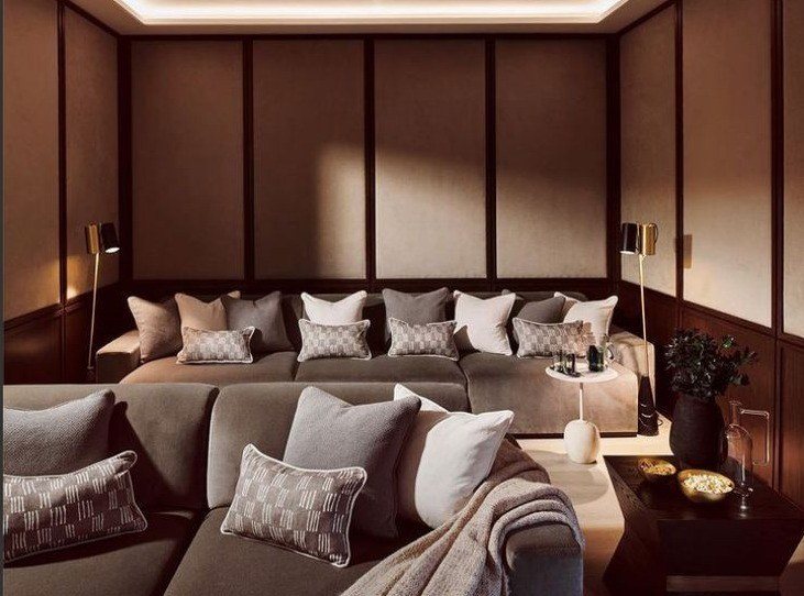 Deep seating layered with cushions